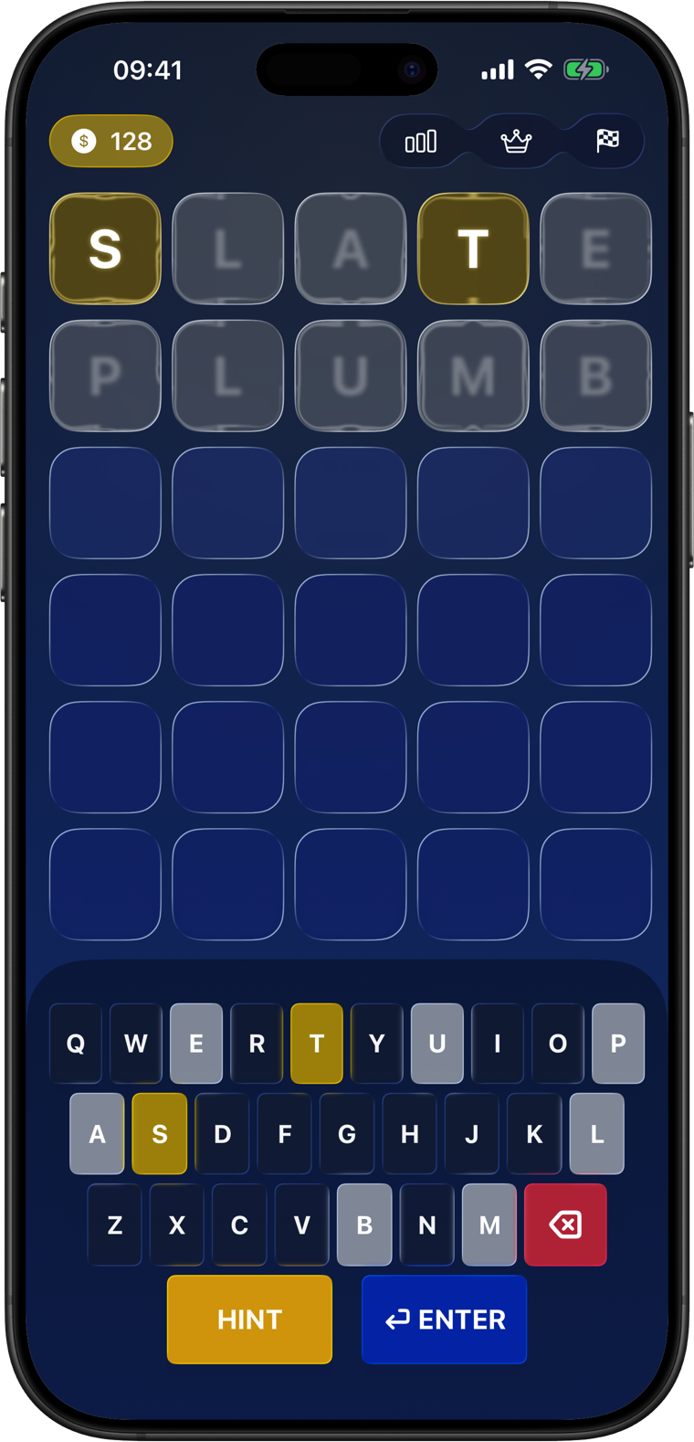 Word Challenge Daily Challenge screen on an iPhone